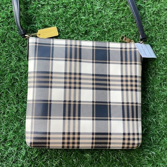 Coach Rowan File Bag With Garden Plaid Print - Picture 5 of 16